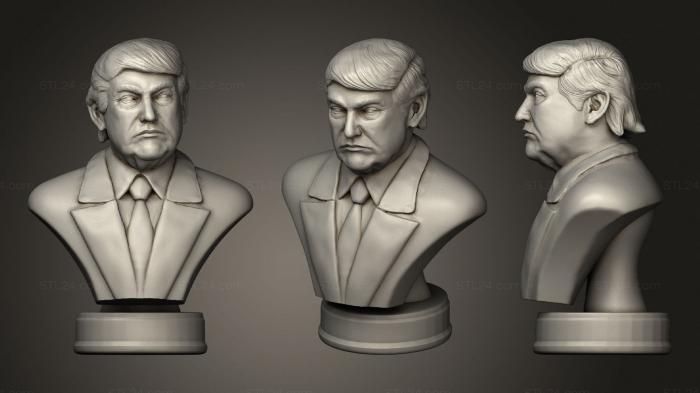 Busts and bas-reliefs of famous people (TRUMP bust, BUSTC_1059) 3D models for cnc
