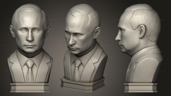 Busts and bas-reliefs of famous people (VLadimir PUTIN bust 2, BUSTC_1072) 3D models for cnc