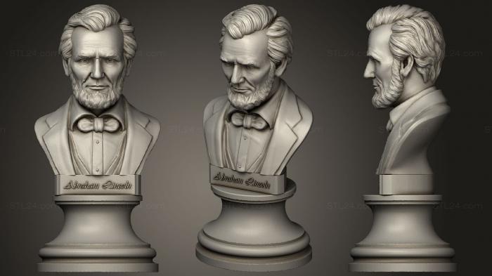 Busts and bas-reliefs of famous people (Abraham Lincoln bust, BUSTC_1079) 3D models for cnc