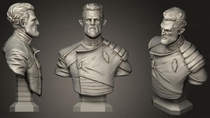 Busts and bas-reliefs of famous people (Admiral Gord bust, BUSTC_1080) 3D models for cnc