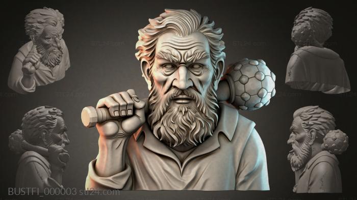 Бюсты фэнтези (Воин Северных Диких Земель, BUSTFI_000003) 3D модель для ЧПУ станка