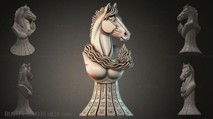 Бюсты фэнтези (Конь Страж Древних Равнин, BUSTFI_000035) 3D модель для ЧПУ станка