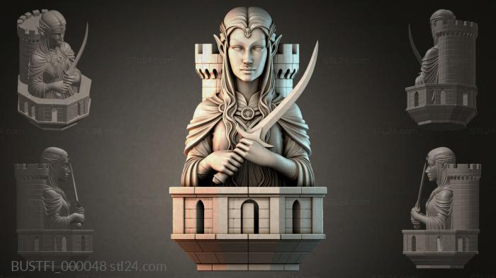 Бюсты фэнтези (Жрица Хранительница Башни Света, BUSTFI_000048) 3D модель для ЧПУ станка