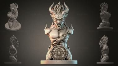 Fantasy busts Demon bust with relief 3d model