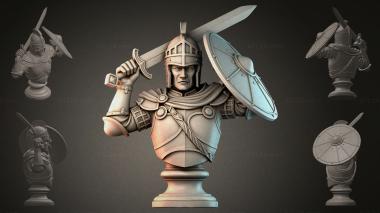 Fantasy busts Bust of a Roman warrior 3d model