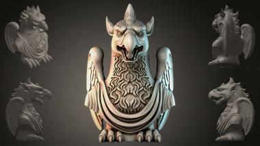 Fantasy busts Griffin sculpture 3d model