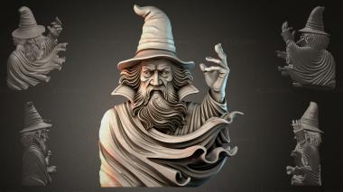 Fantasy busts Magician in a Hat 3d model