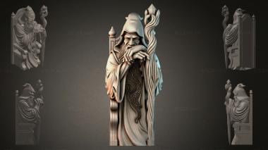 Fantasy busts Sculpture of a Wizard 3d model