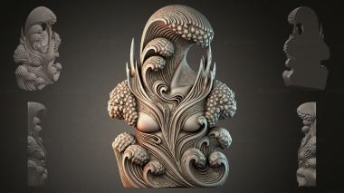 Fantasy busts Abstract face sculpture 3d model