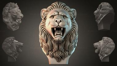 Fantasy busts Lions head 3d model