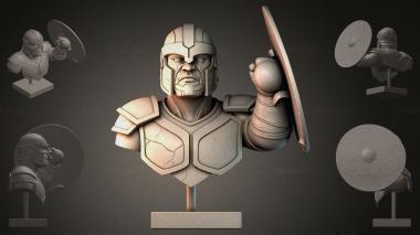 Fantasy busts Bust of a warrior with a shield 3d model