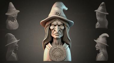 Fantasy busts Bust of a Witch 3d model