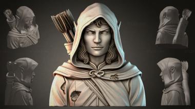 Fantasy busts Bust of an Elf Archer 3d model