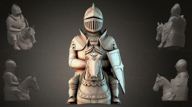 Fantasy busts Knight on Horseback 3d model