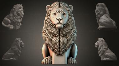 Fantasy busts Lion sculpture 3d model