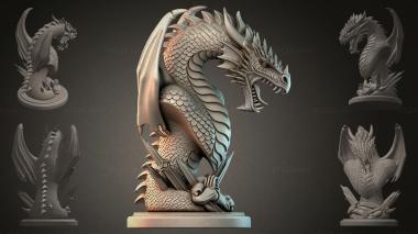 Fantasy busts Dragon Statue 3d model