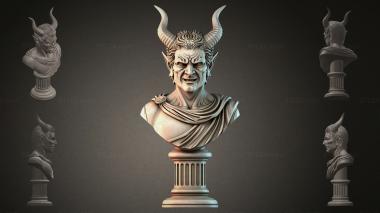 Fantasy busts Demon bust on a pedestal 3d model