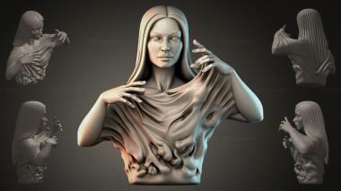 Fantasy busts Sculpture of a womans bust 3d model