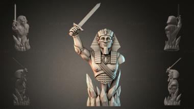 Fantasy busts Egyptian Pharaoh with Sword 3d model