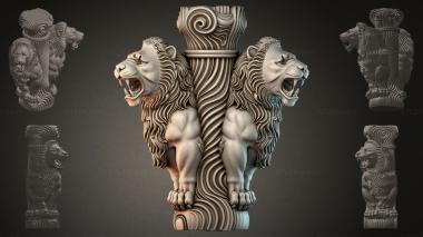 Fantasy busts Lion Column 3d model