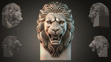 Fantasy busts Lion bas-relief 3d model