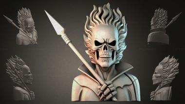 Fantasy busts Skeleton with a Spear 3d model