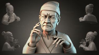 Fantasy busts Sculpture of an old man 3d model