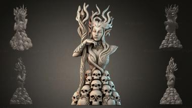 Fantasy busts Bust of a woman with skulls 3d model