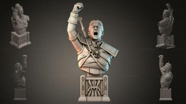 Fantasy busts Bust of a warrior with a sword 3d model