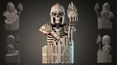 Fantasy busts Skeleton in a Helmet 3d model