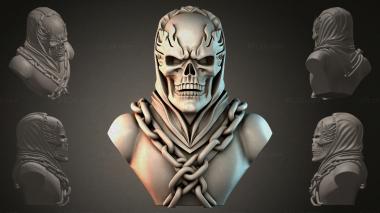Fantasy busts Hooded Skeleton Bust 3d model