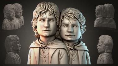 Fantasy busts Paired bust of boys 3d model