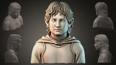 Fantasy busts Bust of an ancient youth 3d model