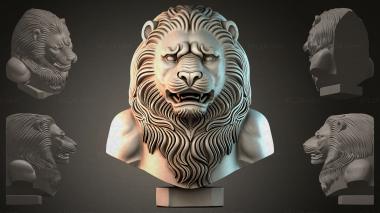 Fantasy busts Bust of a lion 3d model