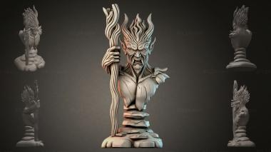 Fantasy busts Demon with a Staff 3d model