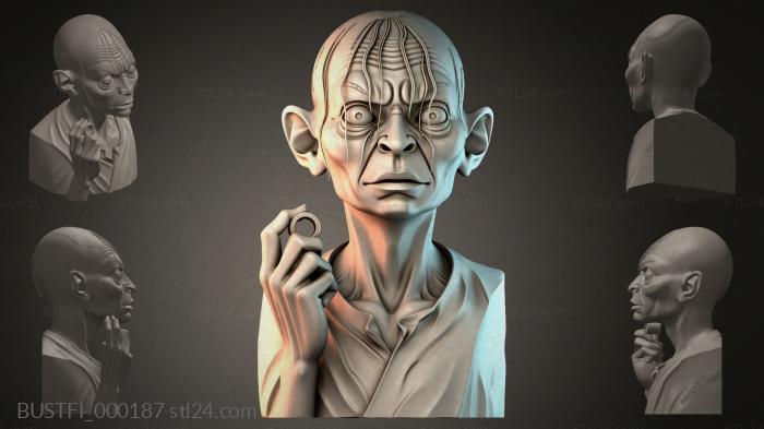 Fantasy busts (Bust of Gollum, BUSTFI_000187) 3D models for cnc