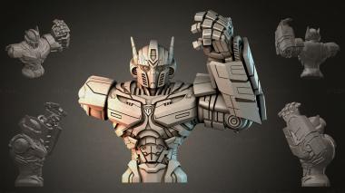 Fantasy busts Bust of a robot 3d model