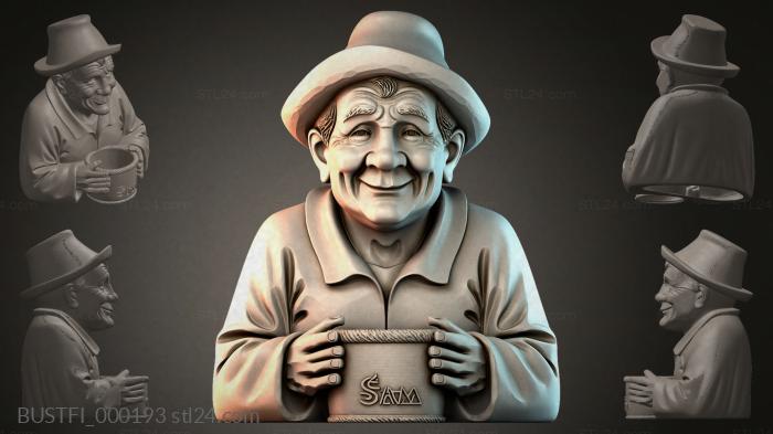 Sculpture of an old man with a barrel 3d STL model