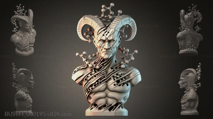 Demon bust with horns 3d STL model