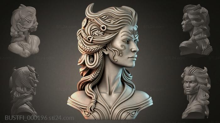 Bust of a woman in profile 3d STL model
