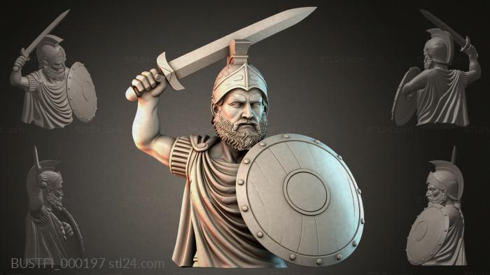 Ancient Greek warrior with shield 3d STL model