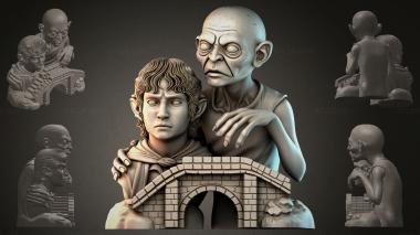 Fantasy busts Goblin with Elf 3d model