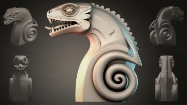 Fantasy busts Decorative lizard head 3d model