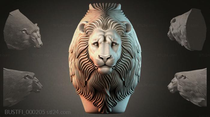 Fantasy busts (Lions head, BUSTFI_000205) 3D models for cnc