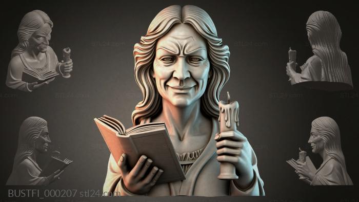 Female bust with a book 3d STL model
