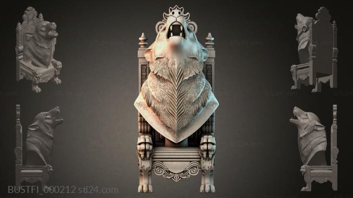 Sculpture of a wolf on a throne 3d STL model