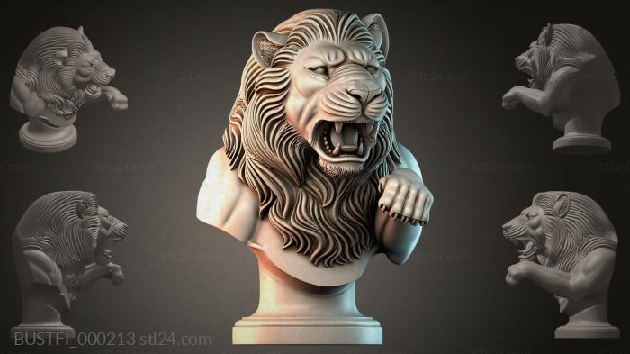 Bust of a lion 3d STL model