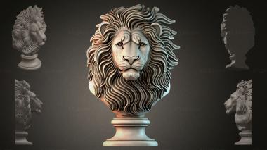 Fantasy busts Bust of a lion 3d model