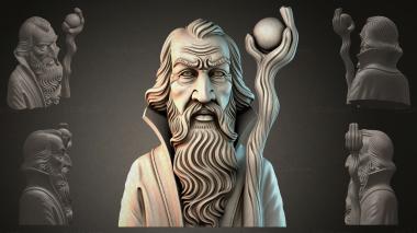 Fantasy busts Bust of a Bearded Sage 3d model
