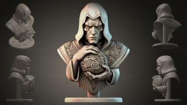 Fantasy busts Hooded bust 3d model